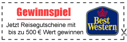 Reisegutscheine im Wert von bis zu 500,- € gewinnen bei Best Western