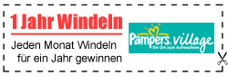 Coupons, Proben, Magazine + Windeln für 1 Jahr gewinnen bei Pampers