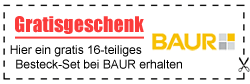 Gutschein für gratis Besteckset von BAUR