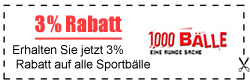 3% Rabatt Gutschein für 1000 Bälle