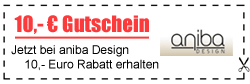10,- € Gutschein bei aniba Design