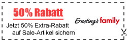 Weitere 50% Rabatt auf alle bereits reduzierten Artikel bei Ernstings family