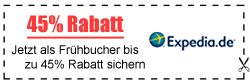 Bis zu 45% Frühbucher-Rabatt bei Expedia