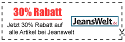 30% Rabatt auf alle Artikel bei Jeanswelt