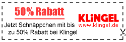 50% Rabatt Gutschein für Klingel