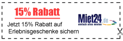 15% Rabatt auf Erlebnisgeschenke bei Miet24