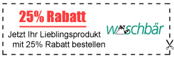 25% Rabatt auf einen Artikel Ihrer Wahl & Versandkostenfrei bei Waschbär